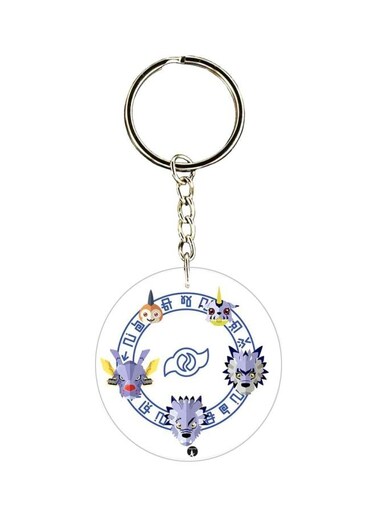 Anime Digimon Double Side Printed Keychain