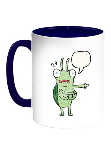 Turtle Printed Coffee Mug White/Blue 11ounce