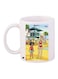 Cartoon Printed Coffee Mug White/Yellow/Blue 11ounce