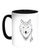 Cartoon Drawings - Wolf Printed Coffee Mug White/Black 11ounce