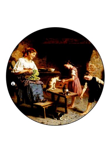 Vintage Art Printed Fridge Magnet Multicolour