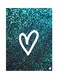 Heart Metal Plate Poster Green/White 15 x 20cm