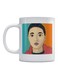 Pixel Art Woman Printed Ceramic Coffee Mug White/Beige/Orange 350ml