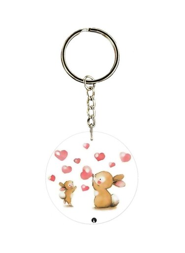 Cartoon Rabbit Themed Single Sided Keychain