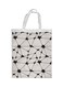 Black Inscriptions Printed Shopping Bag White/Black