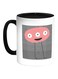 Cartoon Printed Coffee Mug Black/White/Pink