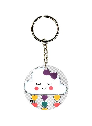 Cloud Printed keychain