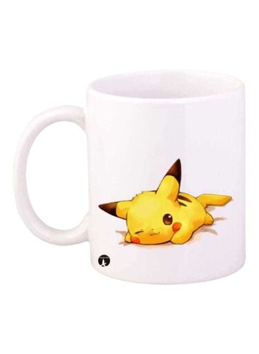 Pikachu Printed Coffee Mug White/Yellow