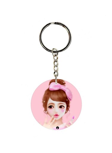 Girl Printed Dual Sided Keychain