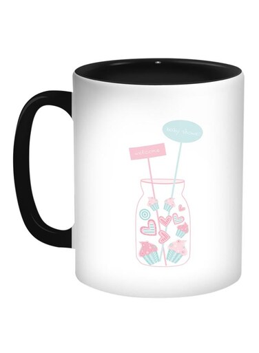 Welcome Baby Shower Printed Coffee Mug White/Black/Pink