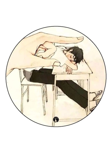 A Boy Printed Fridge Magnet Beige/Black