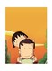 Cartoon Themed Metallic Plate Yellow/Orange/Beige 20x15cm