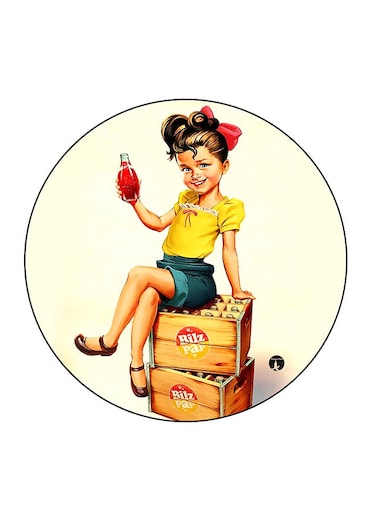 Girl Printed Fridge Magnet Multicolour 5.5 x 5.5cm