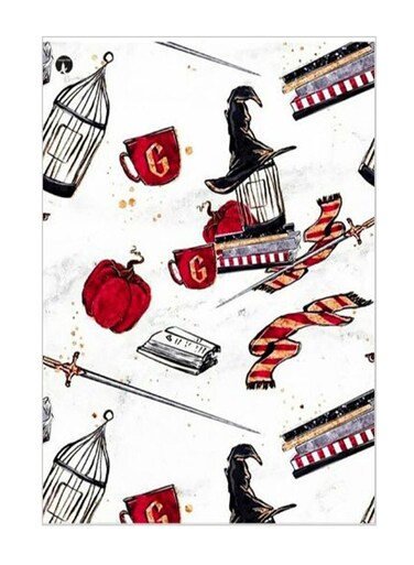 Decorative Printed Metal Plate White/Black/Red 20x15cm