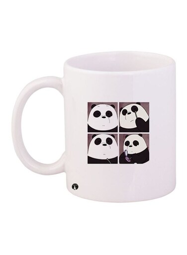 Cartoon Printed Coffee Mug White/Black 11ounce