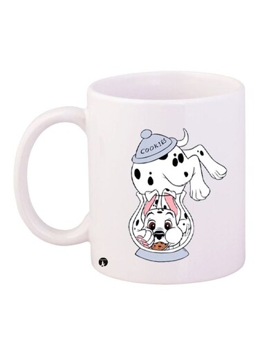 Dog Printed Coffee Mug White/Black/Grey 11ounce