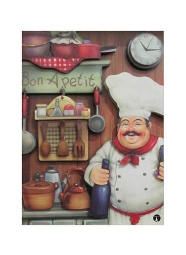 Chef Metal Plate Poster Multicolour 15x20centimeter
