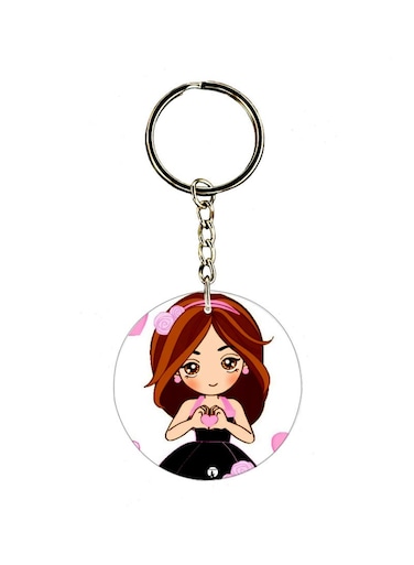 Animie Girl Printed Keychain
