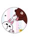 Bear And Rabbit Printed Fridge Magnet Round Multicolour