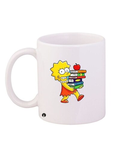 The Simpsons Printed Coffee Mug White/Yellow/Red 11ounce