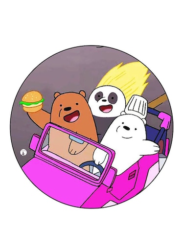 We Bare Bears Printed Fridge Magnet Round Multicolour