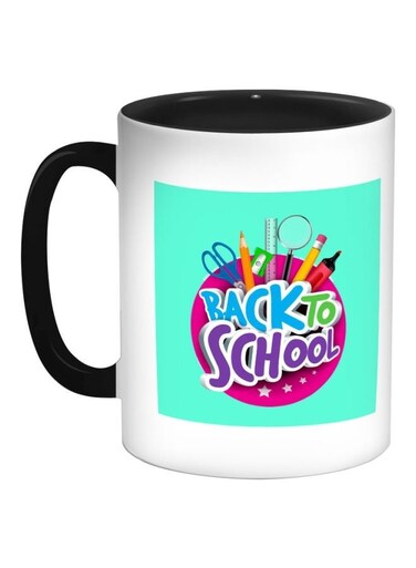 Back To School Printed Coffee Mug White/Black/Green 325ml