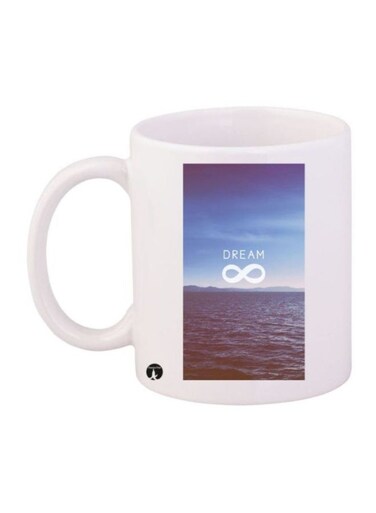 Phrase Printed Mug White/Blue