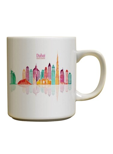 Dubai City Printed Mug Red/Orange/White
