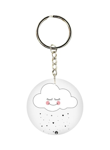 Cloud Printed Keychain