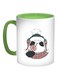 Teddy Bear Printed Coffee Mug Green/White/Red