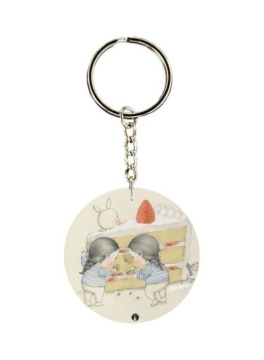 Cartoon Themed Single Sided Keychain