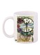 Floral Printed Coffee Mug White/Green/Beige 11ounce
