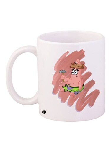 SpongeBob Printed Coffee Mug White/Pink/Green 11ounce
