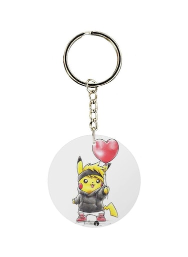 Pikachu Printed Dual Sided Keychain
