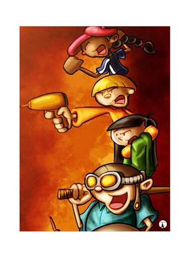 Kids Next Door Metal Plate Poster Multicolour 15 x 20cm