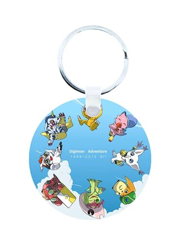 Digimon Anime Printed Wooden Keychain