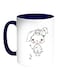 Rabbits Printed Coffee Mug White/Blue 11ounce