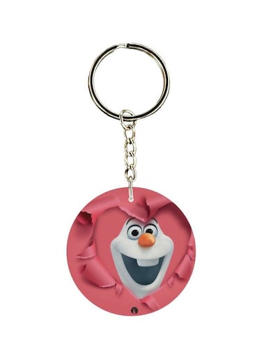 Double Sided Snowman Cartoon Printed Keychain