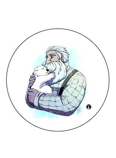 An Old Man Printed Fridge Magnet Multicolour