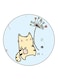 Cat Printed Fridge Magnet Multicolour