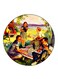 Vintage Art Printed Fridge Magnet Multicolour