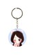 Double Sided Girl Printed Keychain