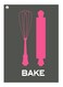 Bake Printed Decorative Plate Grey/Pink 20x15cm