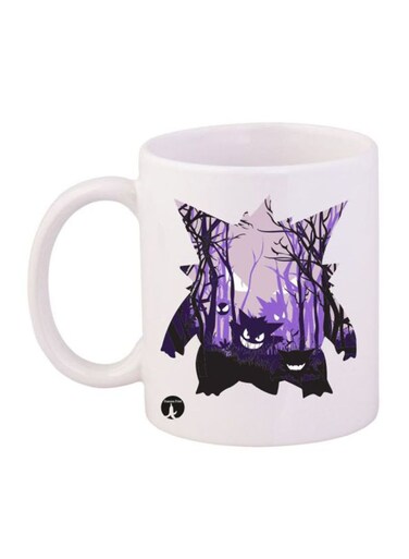 Pokemon Printed Mug White/Purple/Black 12ounce