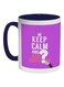 Keep Calm And Ask Question Printed Coffee Mug Blue/Purple/White 325ml