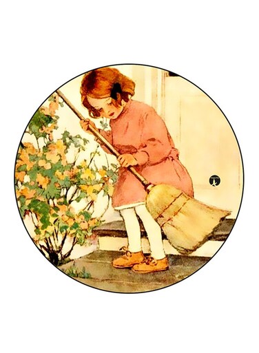 Vintage Art Printed Fridge Magnet Multicolour