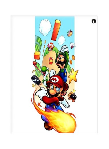 Mario Printed Metallic Plate Blue/Green/Red 20x15cm