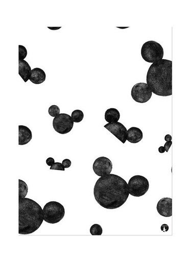 Metal Plate Of Disney Poster Black/White