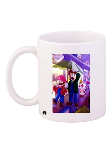 Mario Printed Coffee Mug White/Purple/Red 11ounce