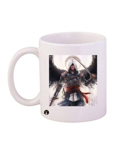 Assassin's Creed Video Game Printed Coffee Mug White/Red/Black